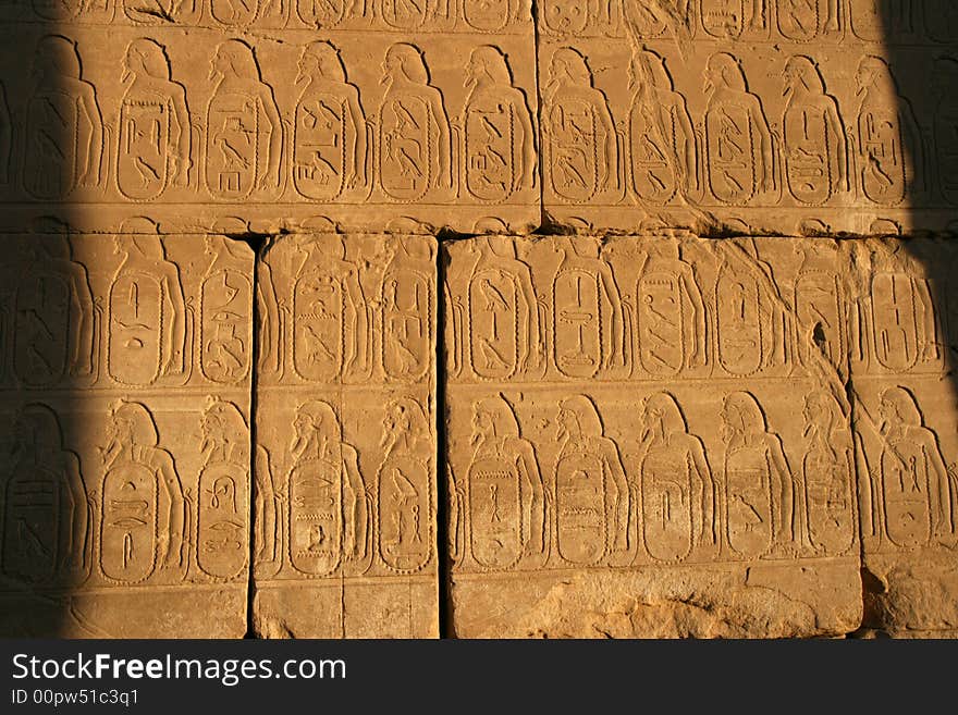 Hieroglyphics at temple of Karnak.