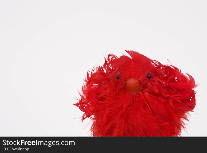 Red Feather Bird Decoration