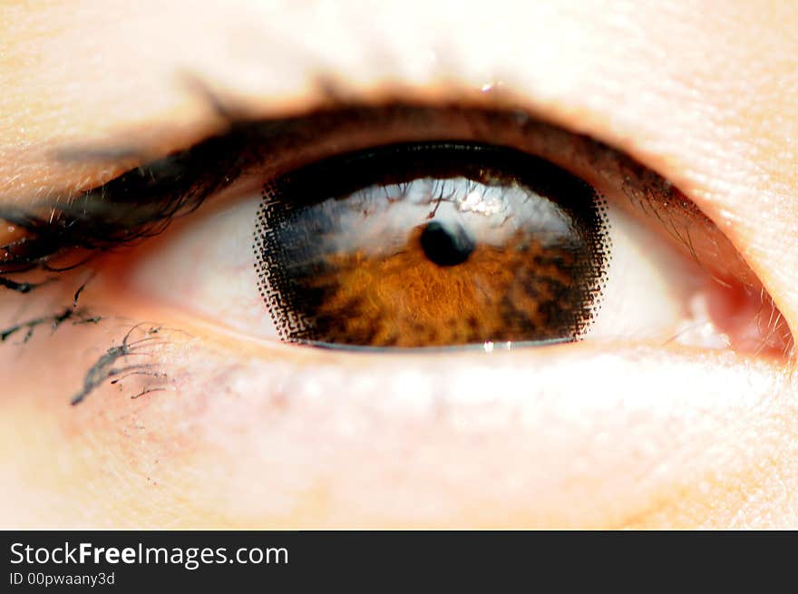 Close-up shot， chinese girl，black eye. Close-up shot， chinese girl，black eye