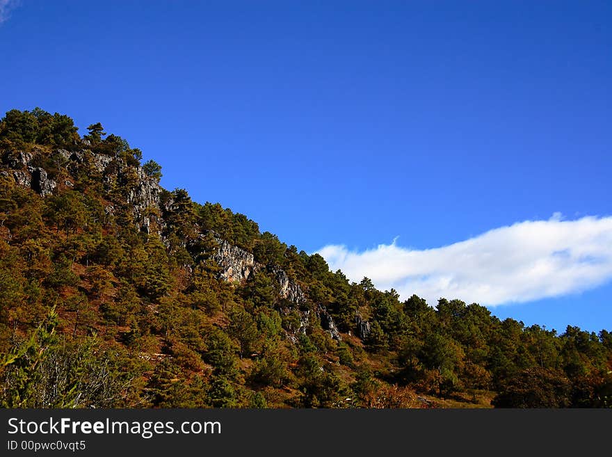 Cloud over mountain