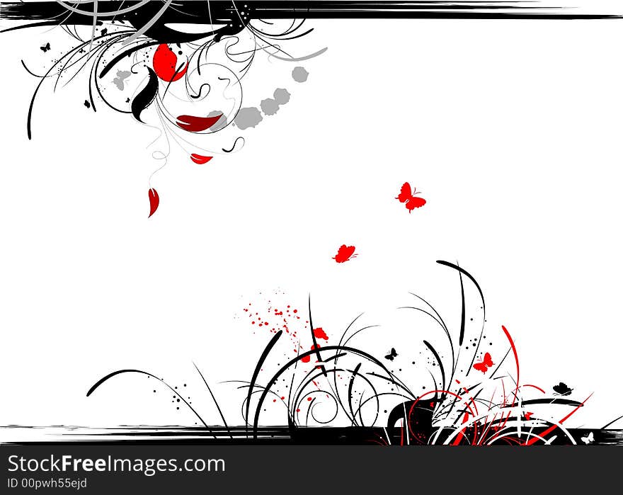 Abstract floral background on St. Valentine Day's theme. A format is added. Suits well for a postcard or background