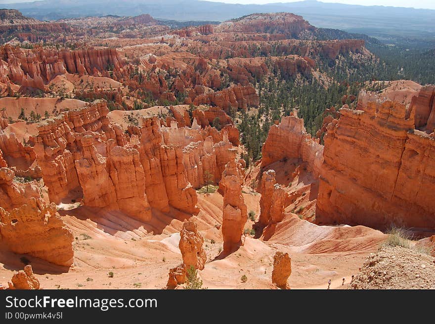 Abstract rock hoodoos in the Bryce Canyon