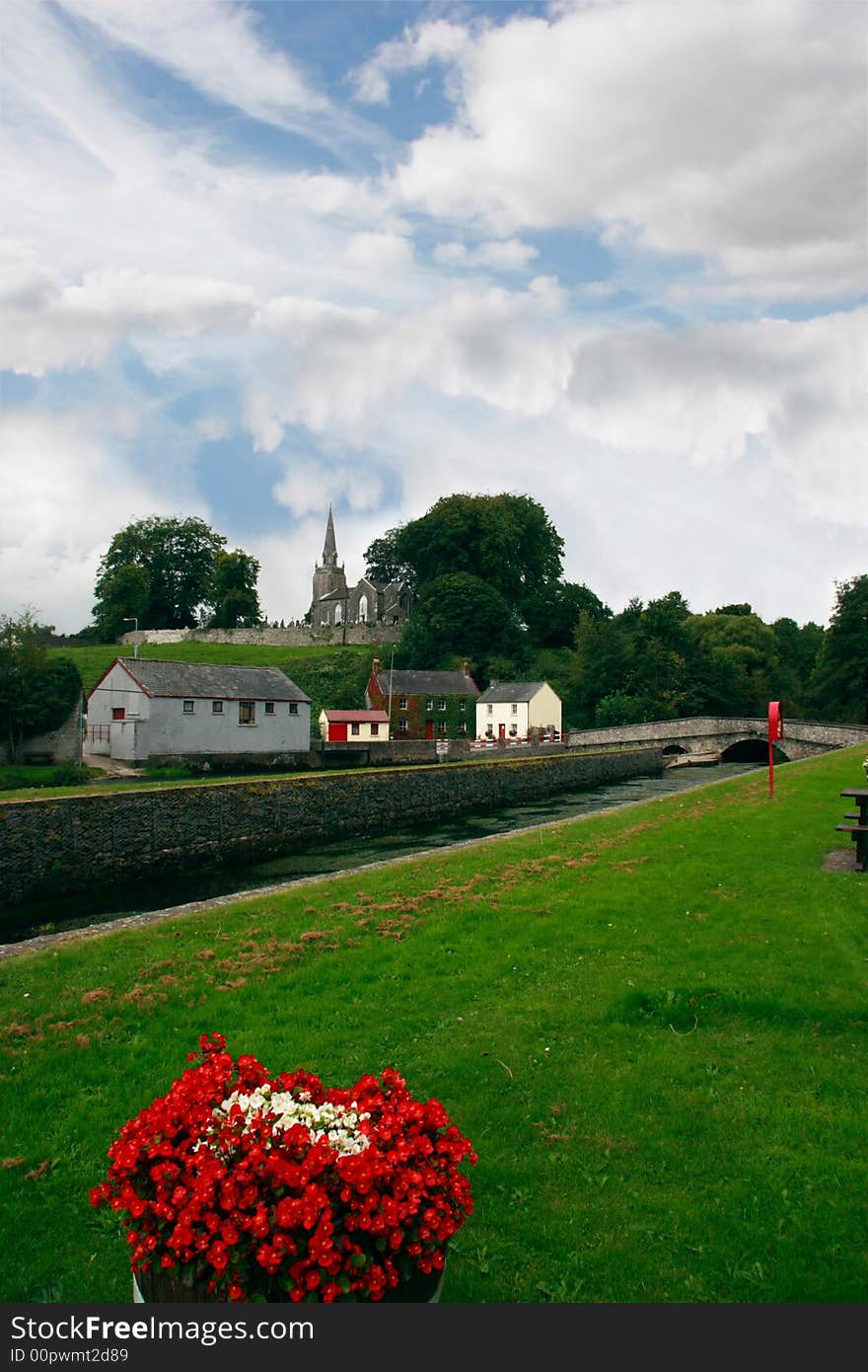 A beautiful irish town in the country. A beautiful irish town in the country