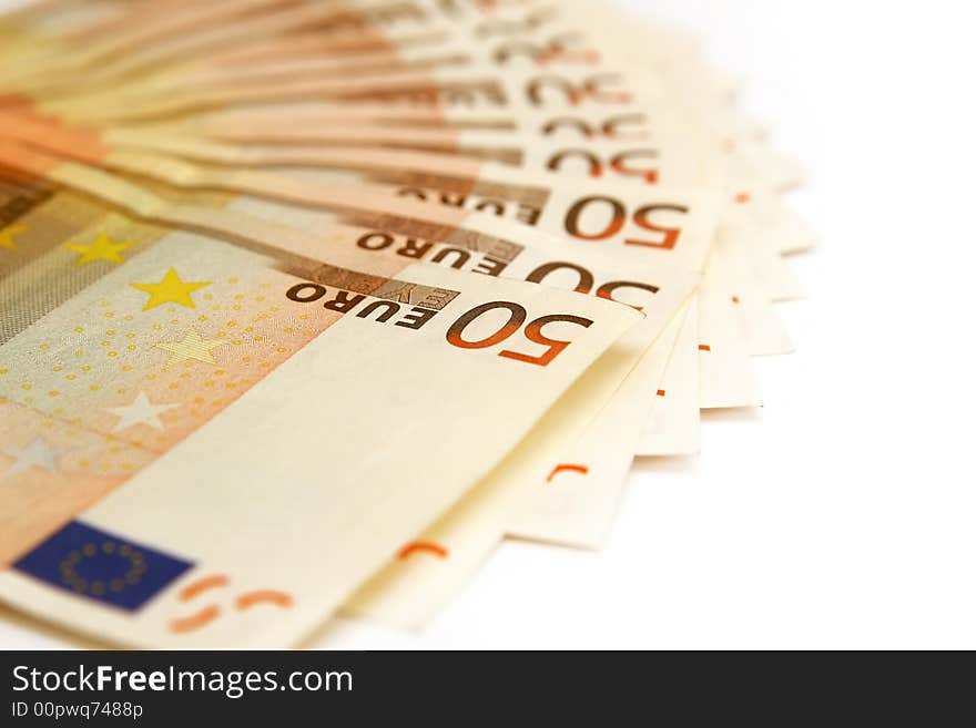 Fifty euro banknotes