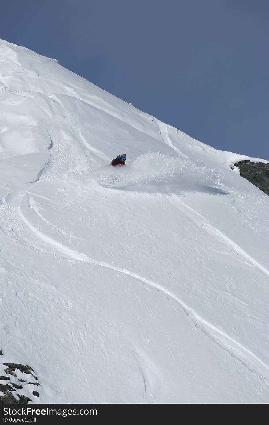 Snowboarding,freeride