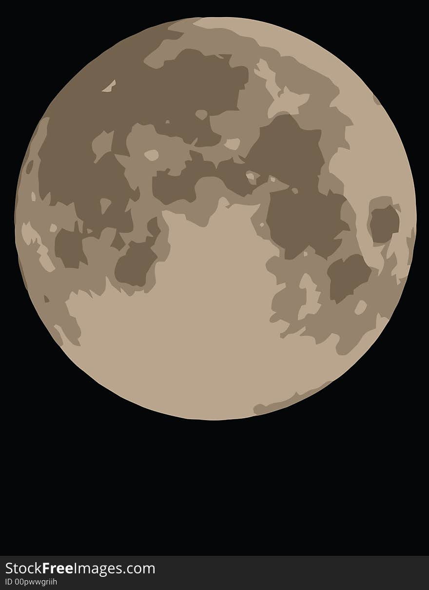 Moon On Black Background JPEG Illustration and Vector