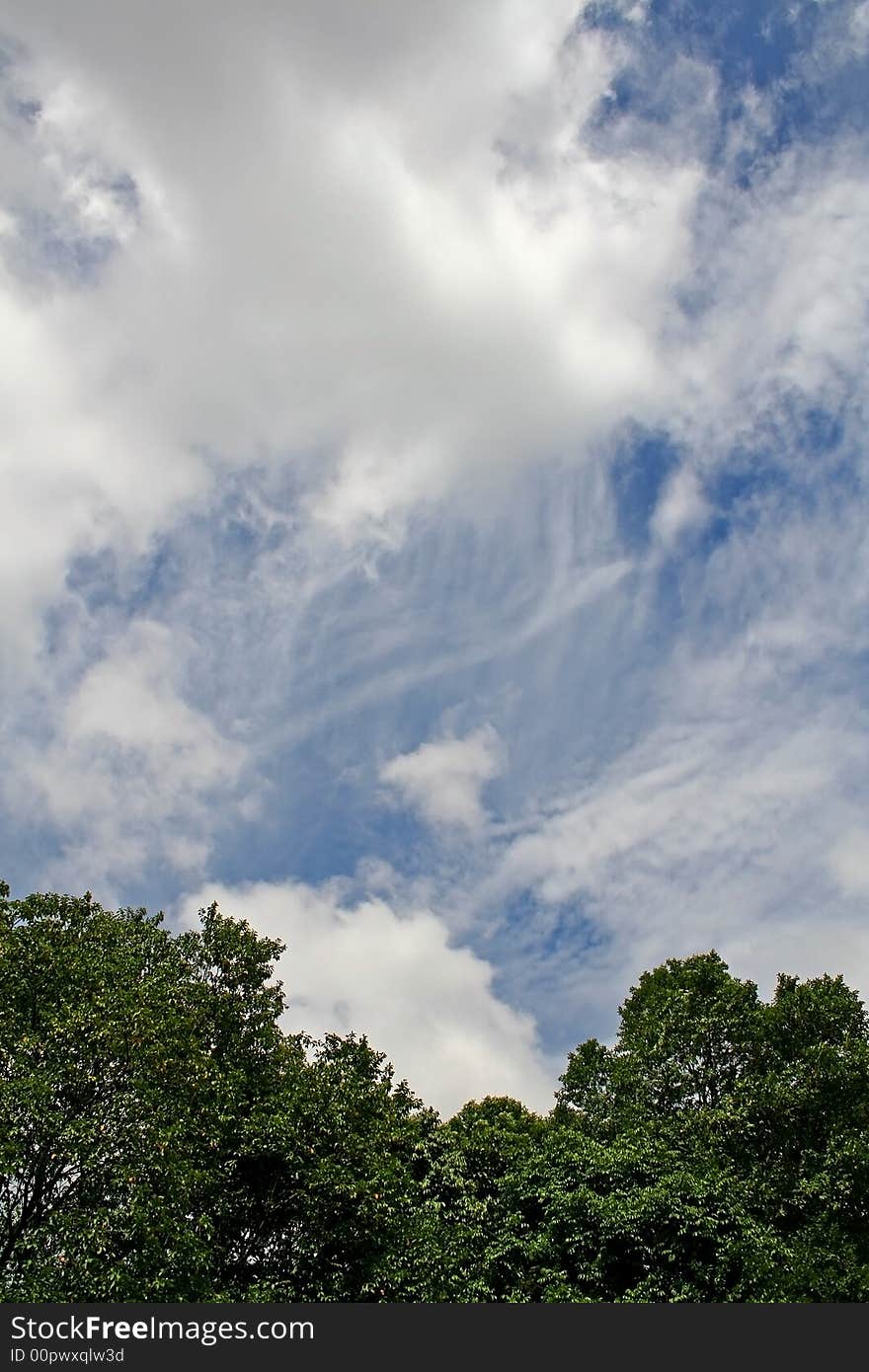 Cloudy blue sky