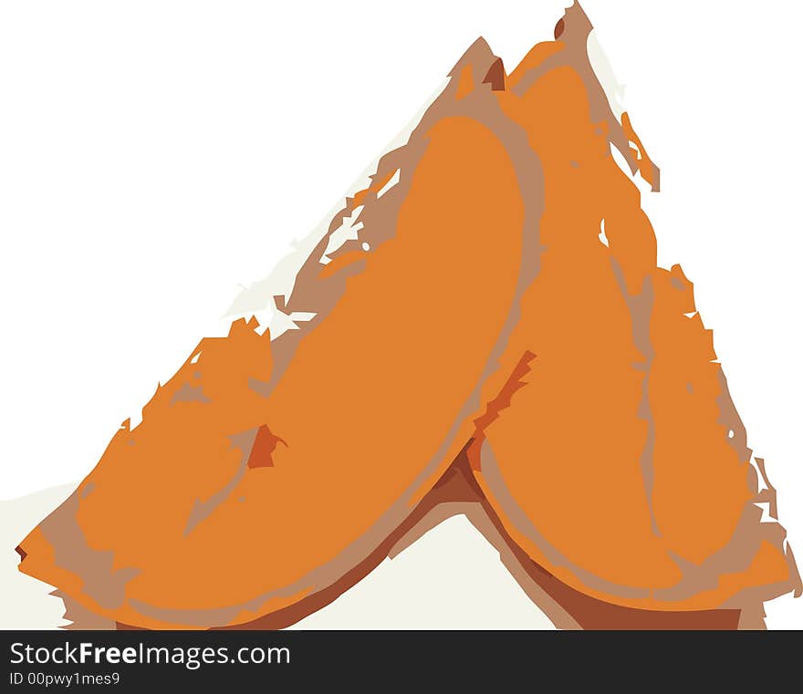 Orange Slices On White