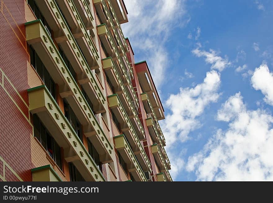 Block of highrise apartments/flats. Block of highrise apartments/flats.