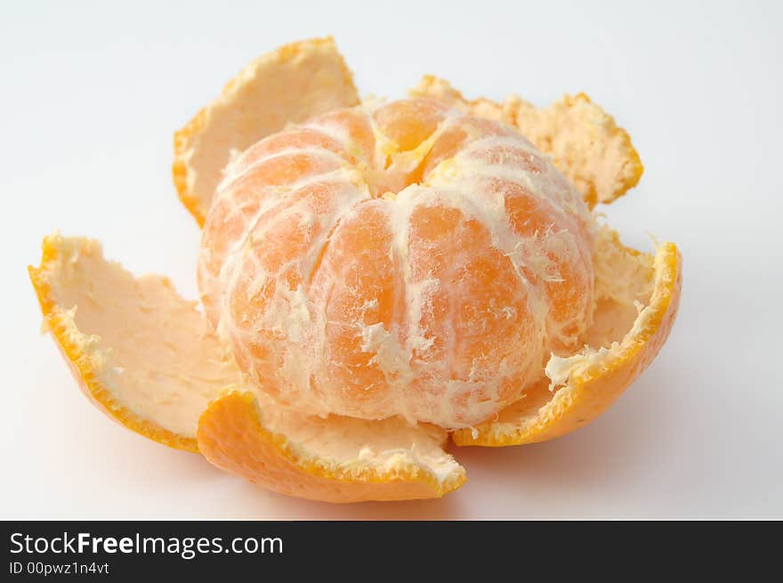 Cleared mandarine on white background. Cleared mandarine on white background