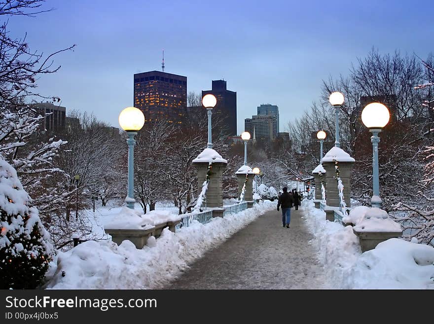 Snowy winter at Boston, Massachusetts, USA. Snowy winter at Boston, Massachusetts, USA