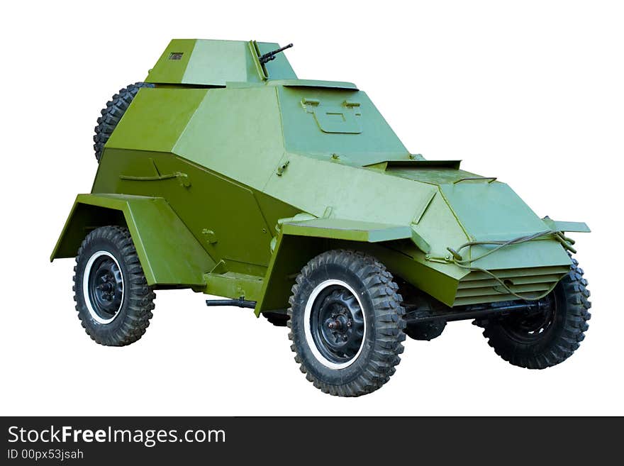 Old russian armored car isolated and with clipping path