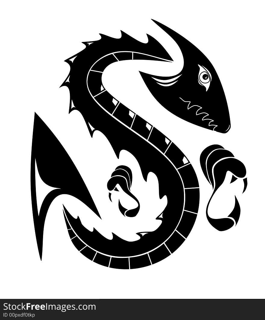 Vector dragon on a white background