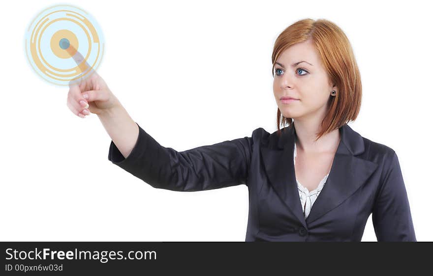 Business woman pointing a finger. Business woman pointing a finger