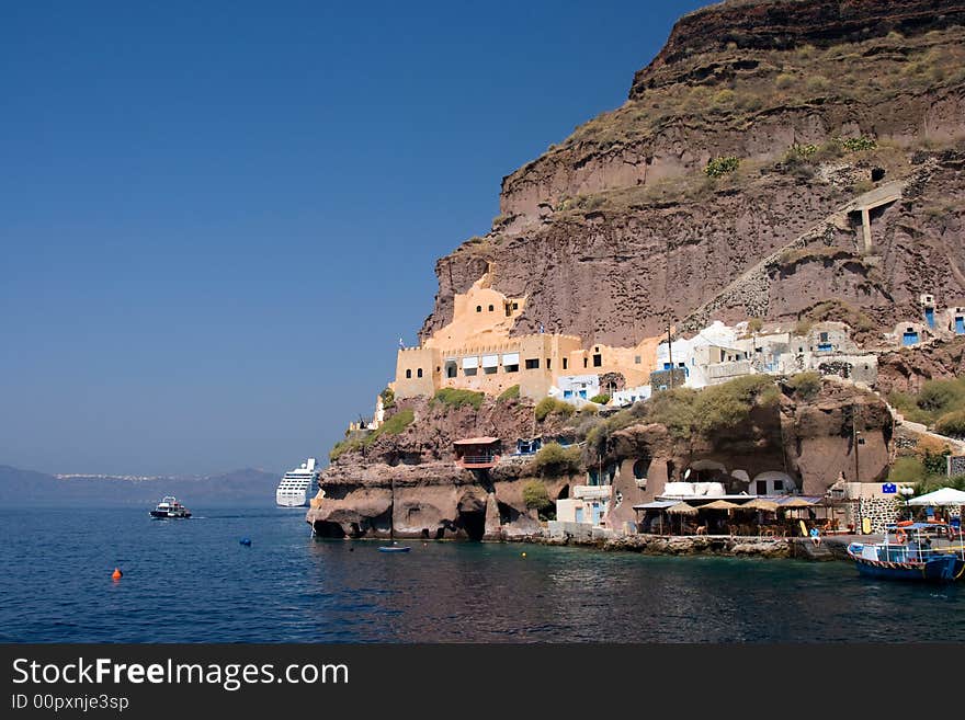 Coastline of the Thracia Island with a beautiful blue sky