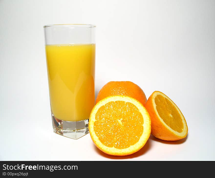 Detail orange juice with oranges