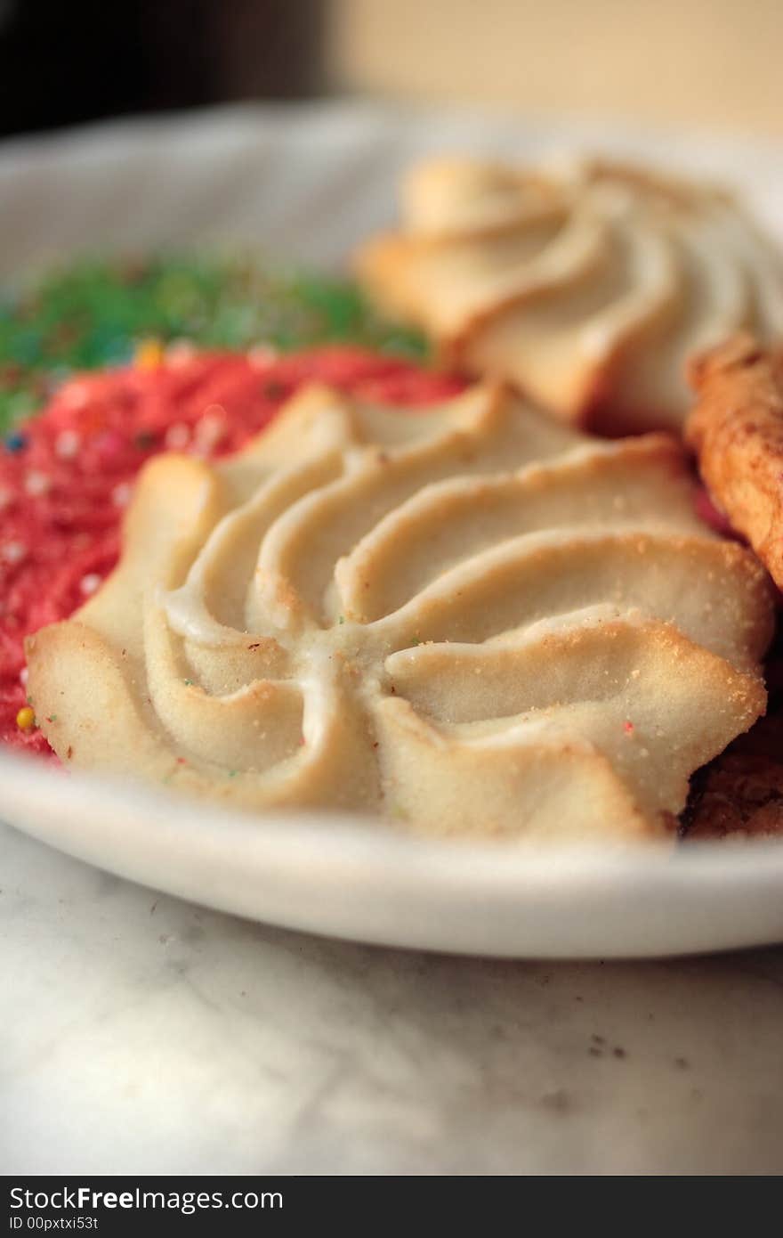 Holiday cookies on windowsill