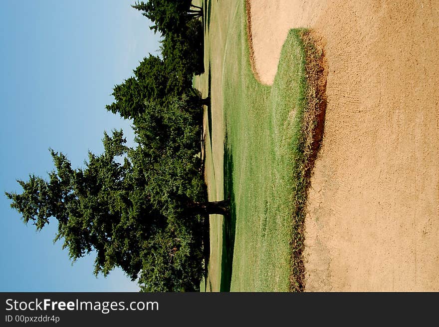 Sand trap on golf course