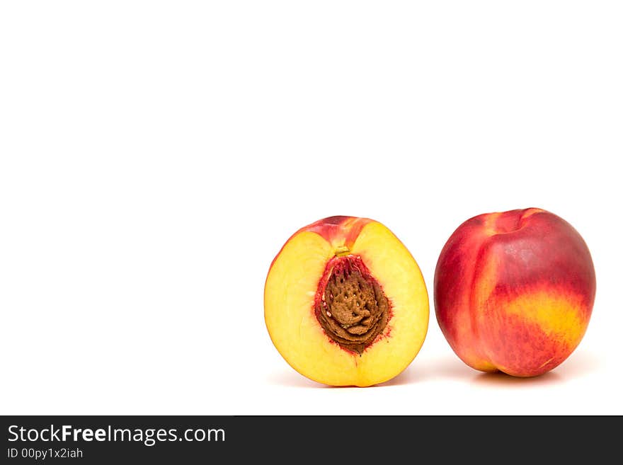 Peach isolated on white