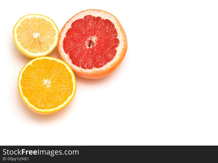 Fruits isolated on white