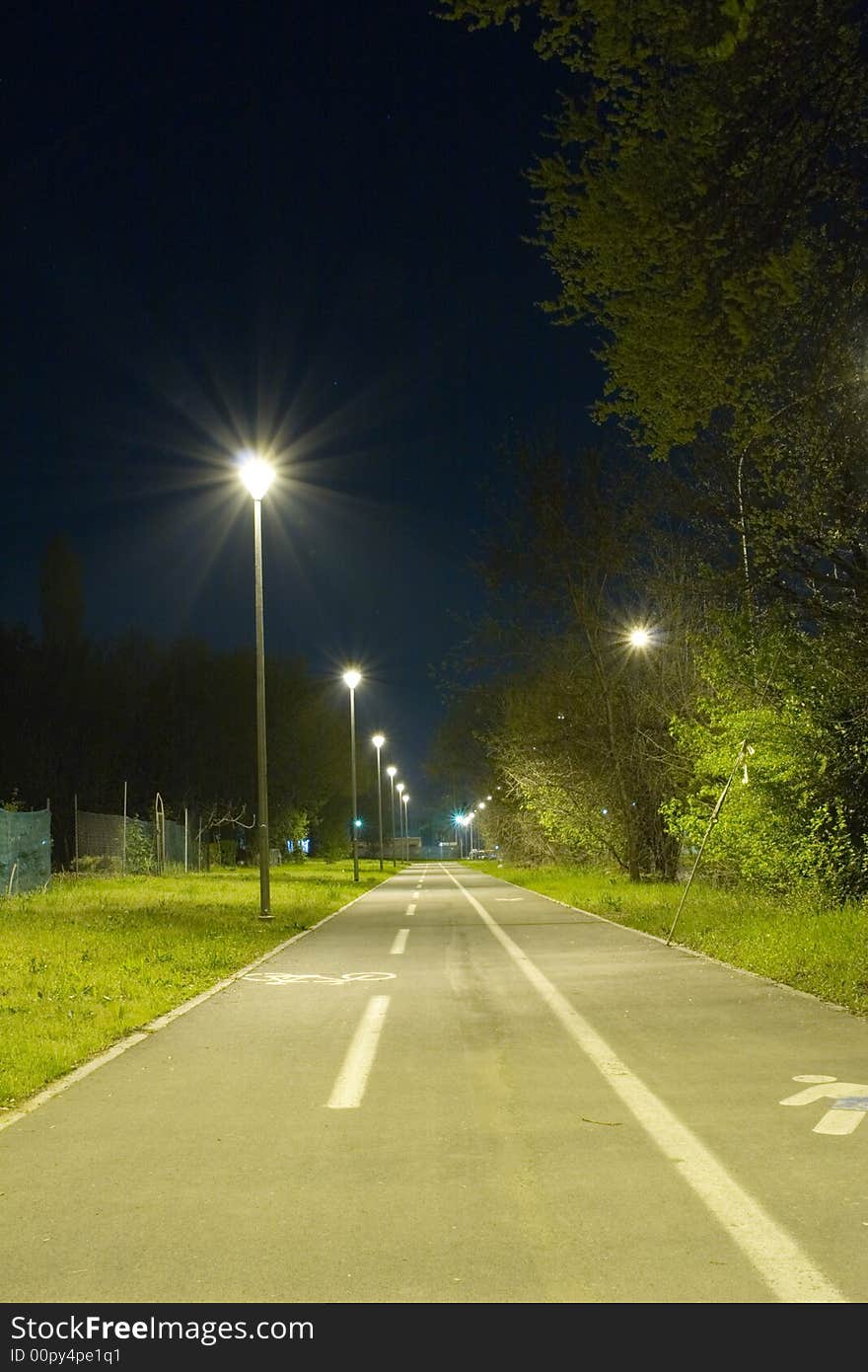 Night street in bologna, italy. Night street in bologna, italy