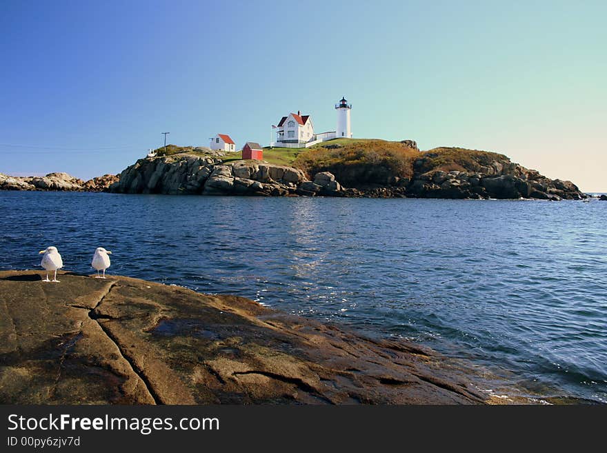 The nubble lighthouse in York, Maine