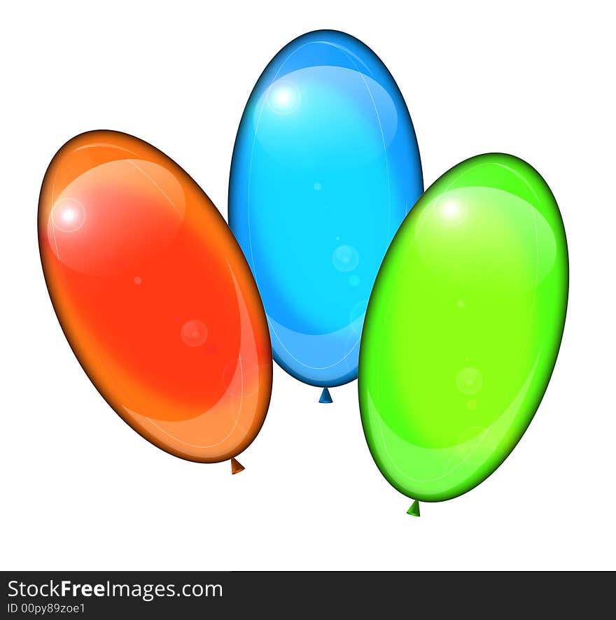 Three isolated balloons