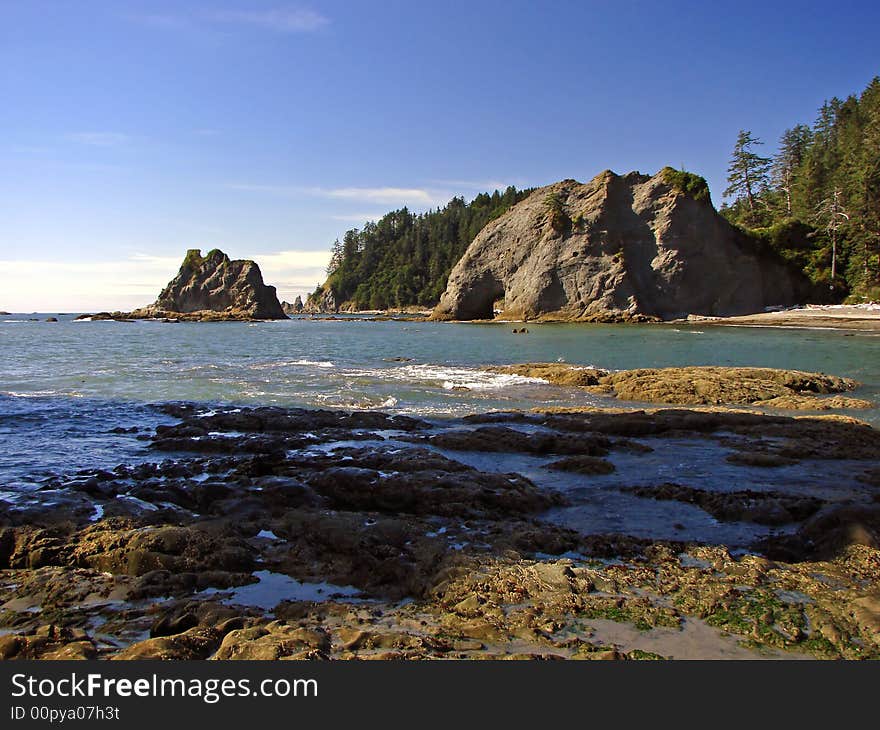 A view seen from Rialto Beach, Olympic National Park, Washington, USA. A view seen from Rialto Beach, Olympic National Park, Washington, USA