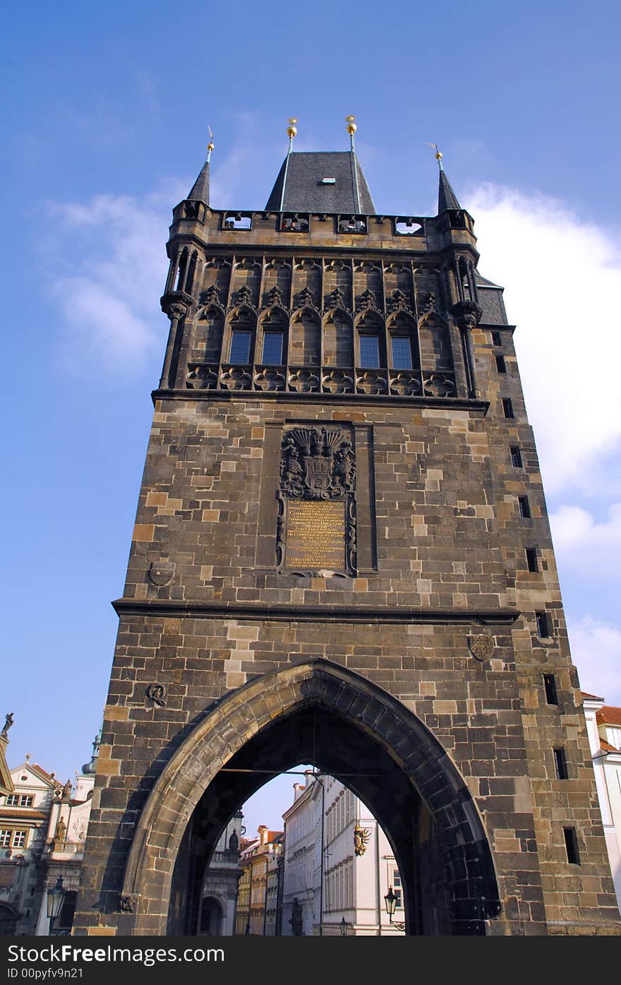 Czech Republic, Prague: tower, st Charles bridge