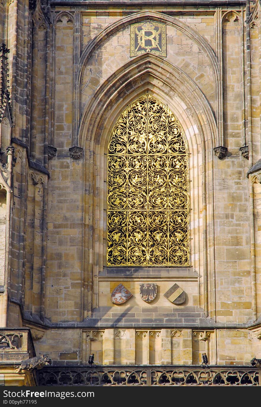 Czech Republic, Prague: detail St Vitus cathedral. Czech Republic, Prague: detail St Vitus cathedral