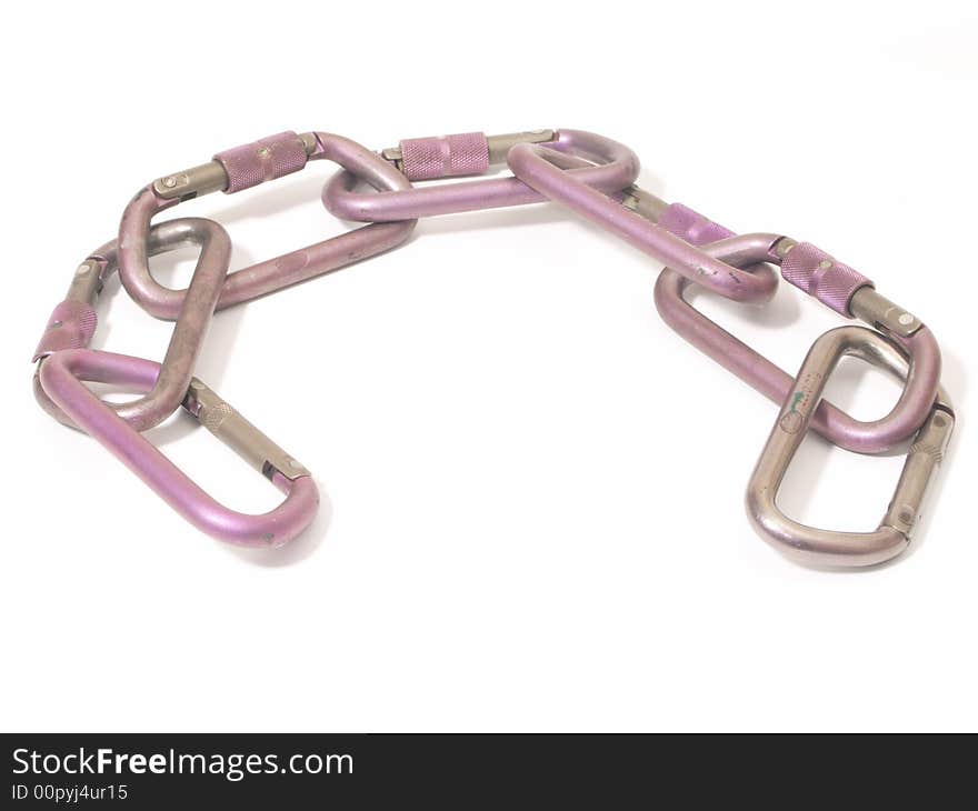 Chain of climber carabiner