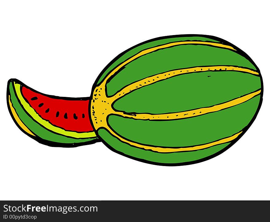 Illustration of a cutted Melon