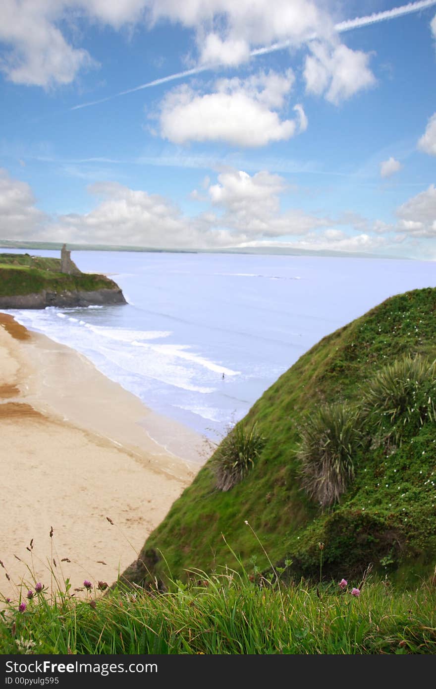 A scenic view of the irish coastline. A scenic view of the irish coastline