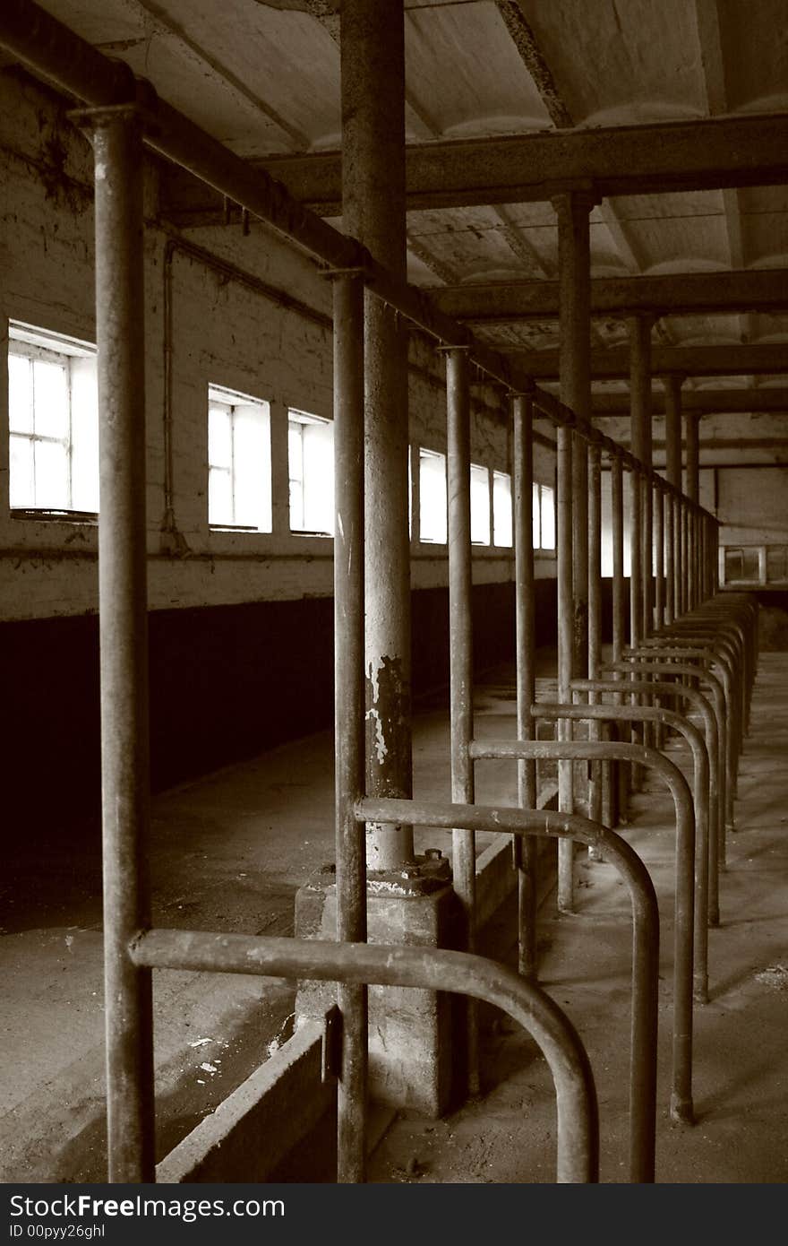 Old stall for the stock on a farm. Old stall for the stock on a farm