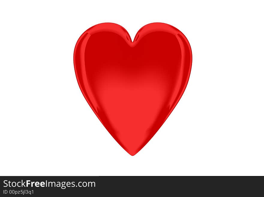 Simple red heart on white backround