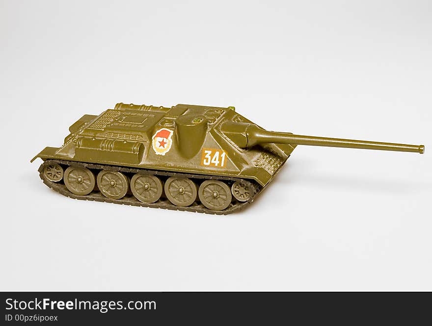 Old soviet tank toy with USSR sign