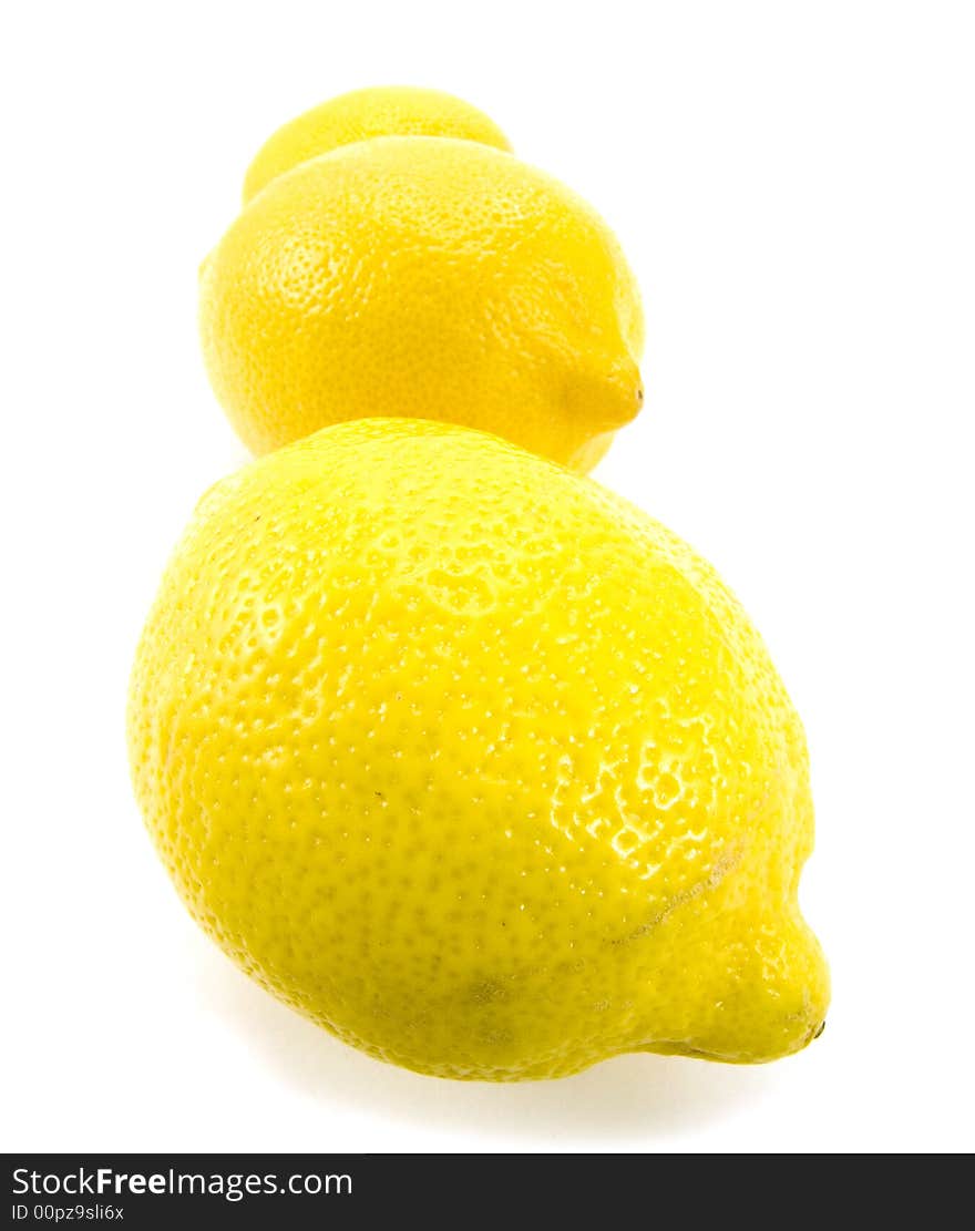 A group of lemons isolated on white background.