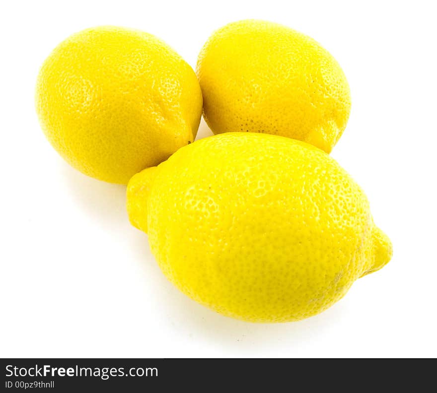 A group of lemons isolated on white background.