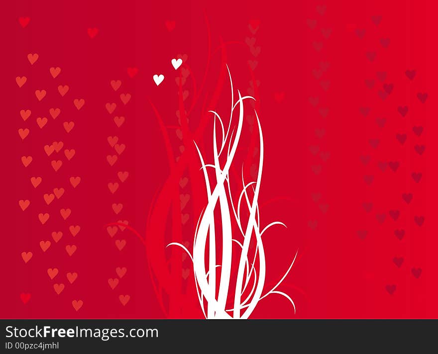 Red background with red hearts and white pattern. illustration. Red background with red hearts and white pattern. illustration.