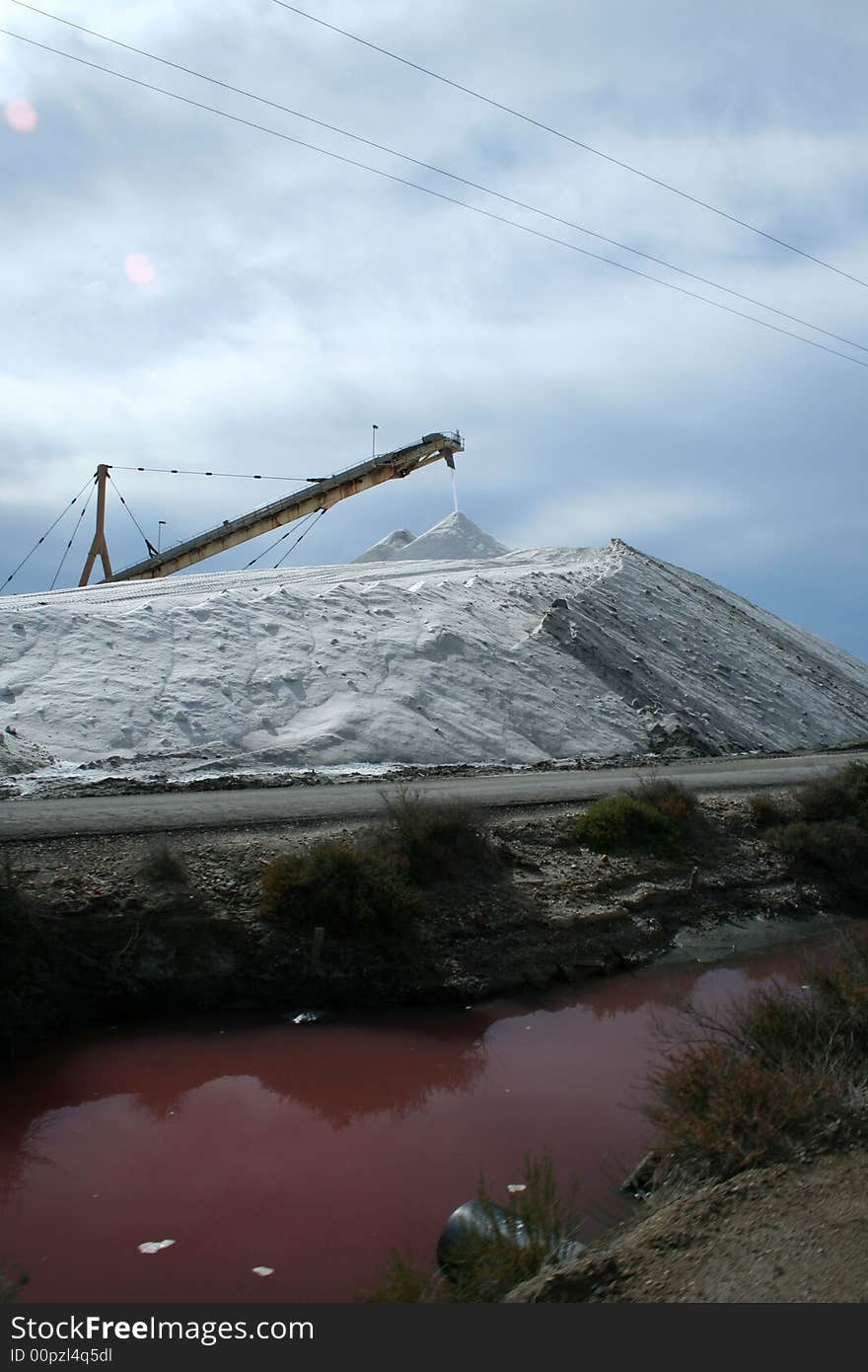 Salt mine in the camargue. Salt mine in the camargue