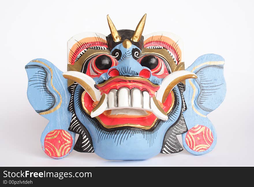 Colorful Balinese mask in white back ground. Colorful Balinese mask in white back ground