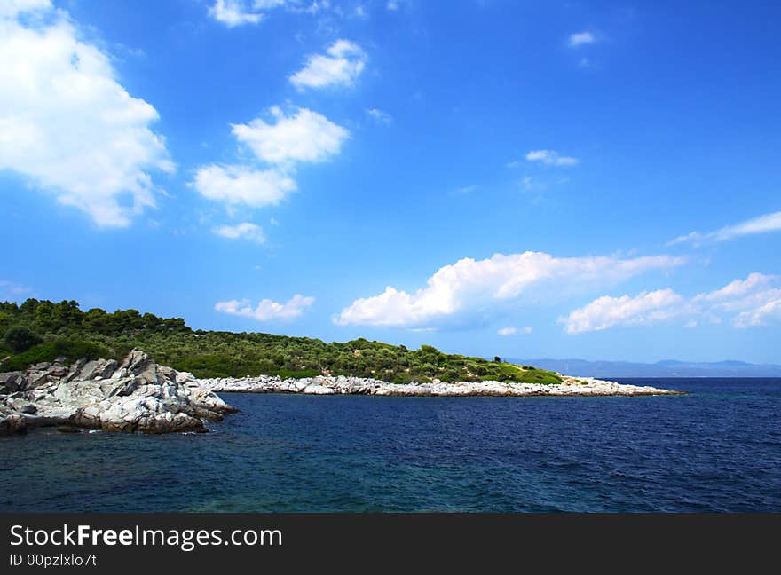 Coast with rocks in Greece. Coast with rocks in Greece
