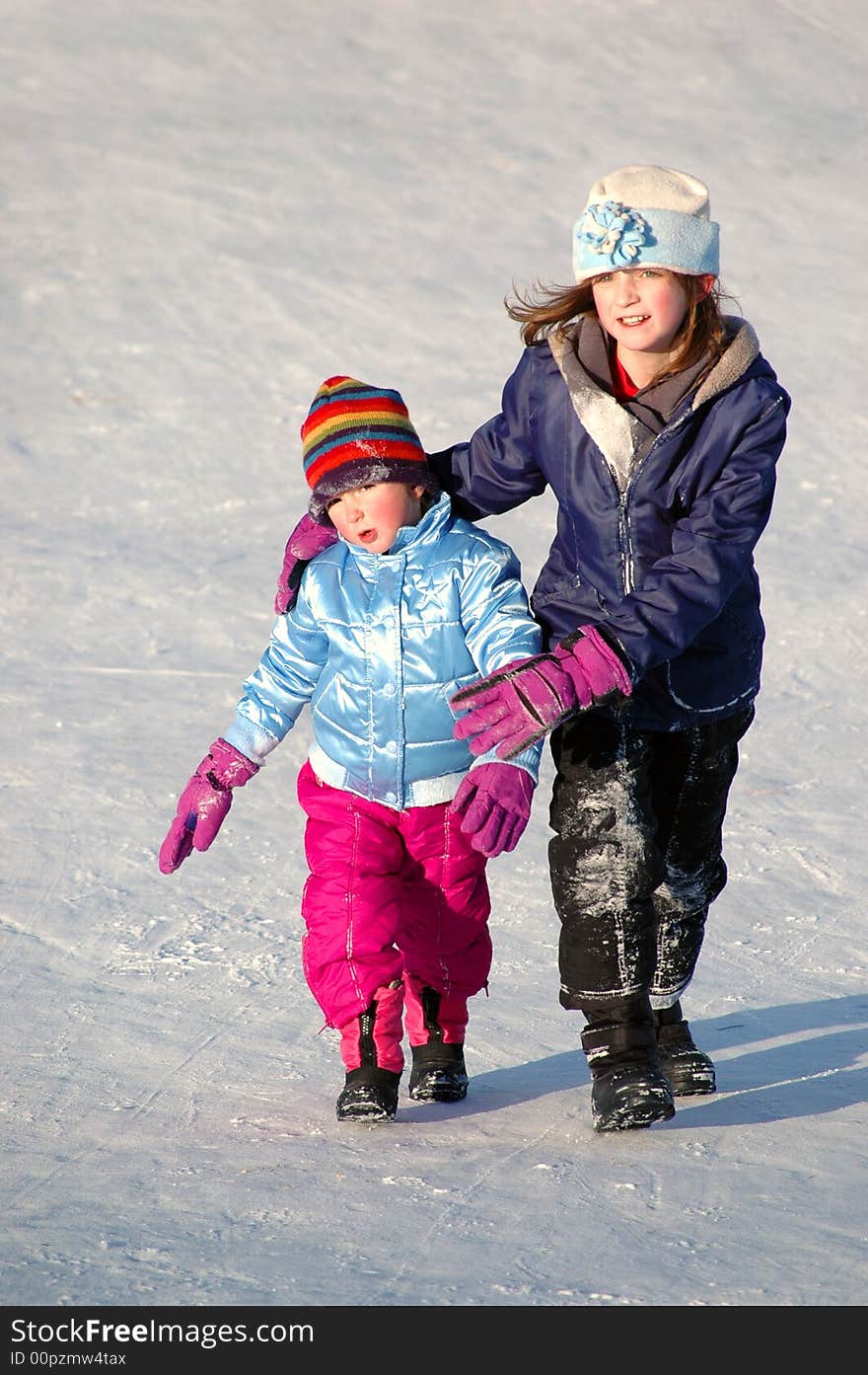 Several Children Sledding