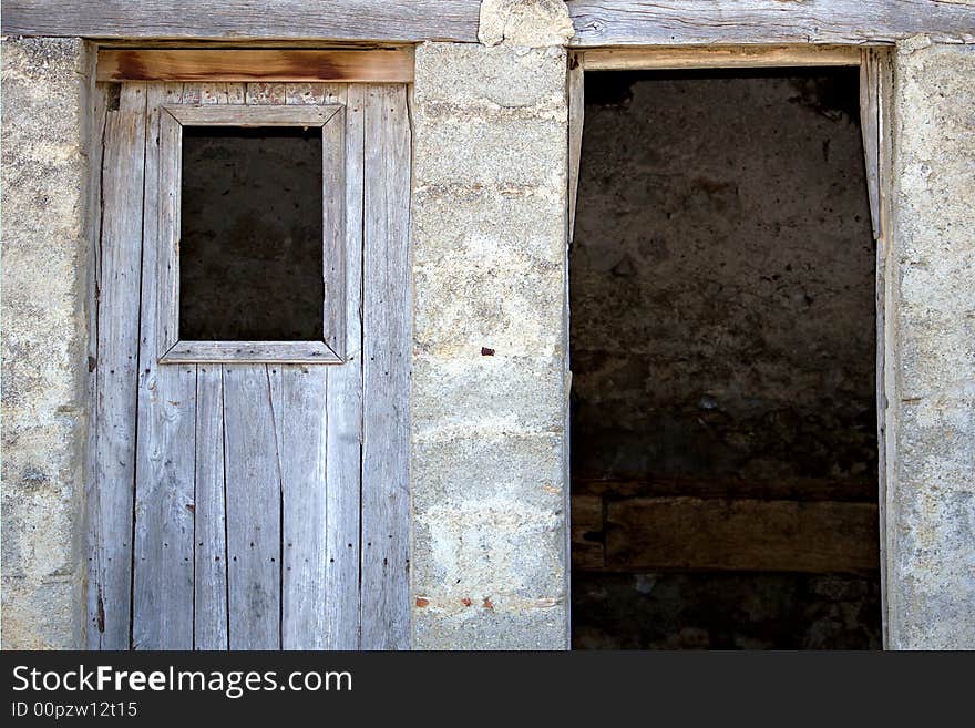 Two rural doors in lost country