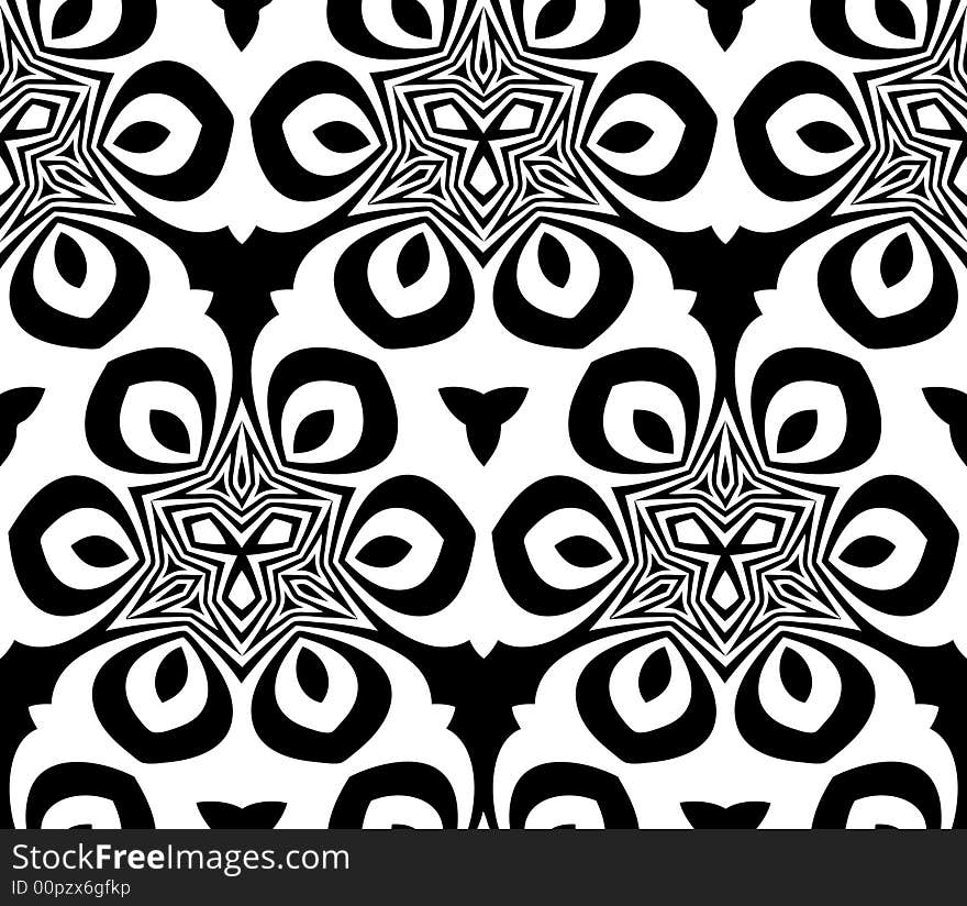 Abstract seamless black-and-white pattern - graphic illustration. Abstract seamless black-and-white pattern - graphic illustration