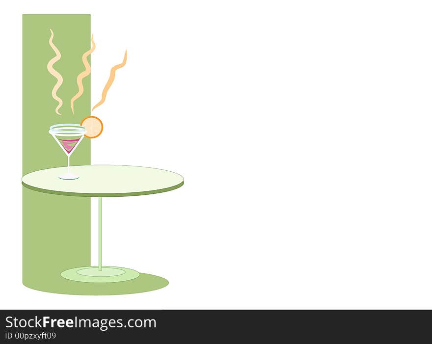 Vector image of beverage on the table