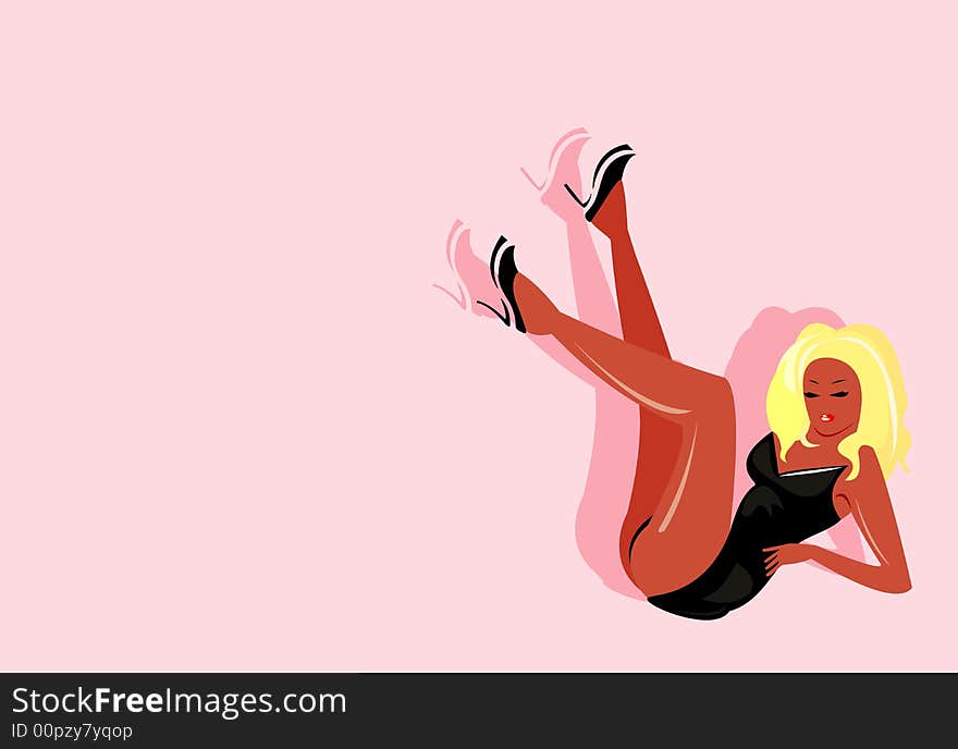 Vector image of stripper girl. may be use like background for strip club posters