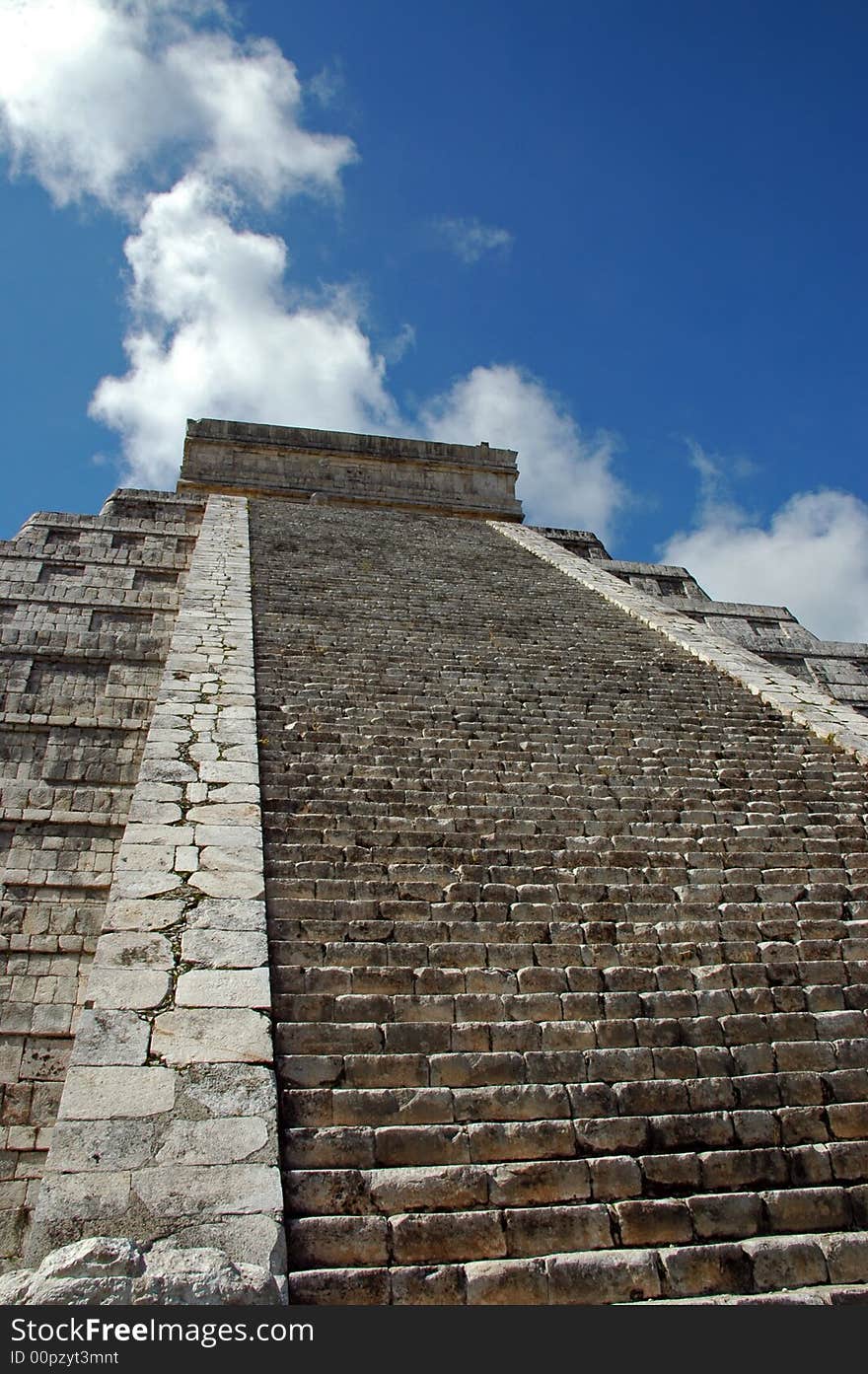 Abstract view of steps leading to the top of an Ancient Mayan Pyramid in the Yucatan. Abstract view of steps leading to the top of an Ancient Mayan Pyramid in the Yucatan