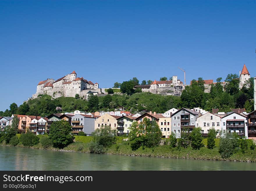 The ancient castle and city of Burghausen