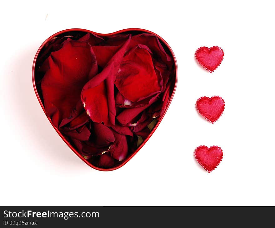 Red valentine hearts on the white background. Red valentine hearts on the white background